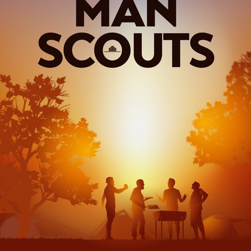 Book cover about guys bonding on a camping trip 