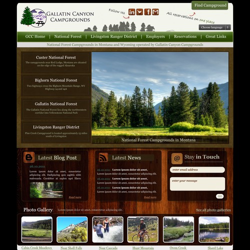 Website design for Gallatin Campgrounds