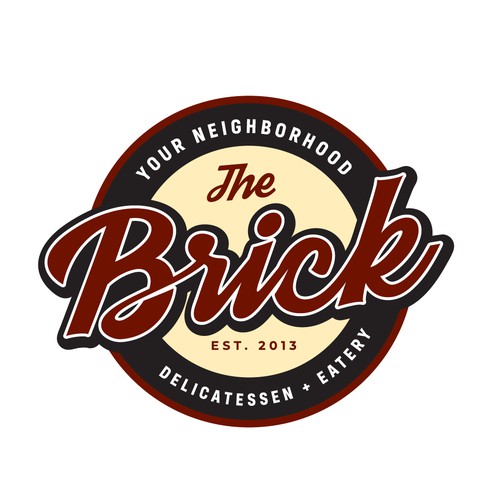 Bold, old school style logo for The Brick!