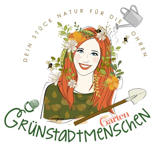 Organic and feminine logo for a Gardening Podcast
