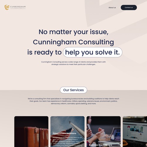 Landing page design for politician