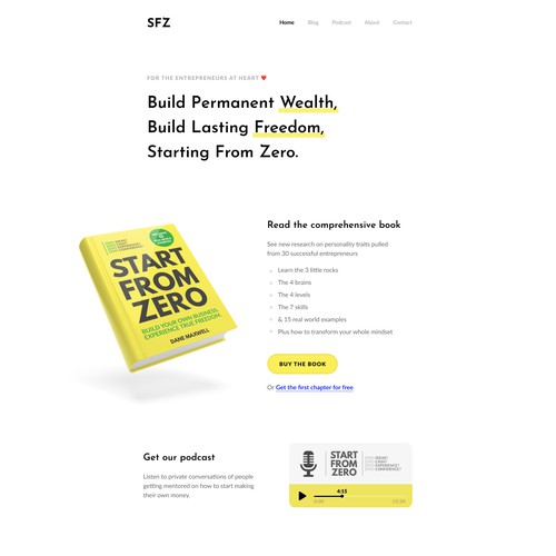 Book and Course Landing Page