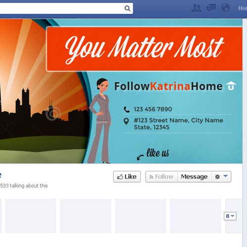 Create a real estate page inspiring clients to FollowKatrinaHome!