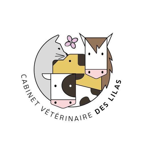 Logo attractif et original pour des vétérinaires d'animaux de compagnie et d'élevage.