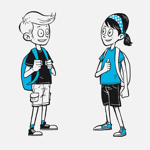 Create some hand drawn traveller characters for Scrubba