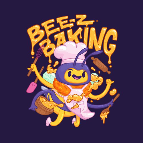 Bee-z Baking - Retro Mascot Illustration