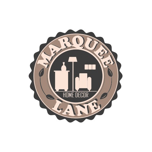 High end designer home decor logo with an organic feel and a little bit of retro flair