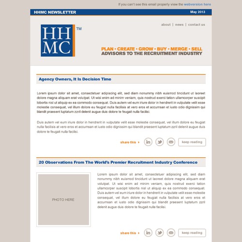 Campaign Monitor Templates for HHMC Australia