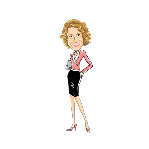 2 Real Estate Women Caricatures