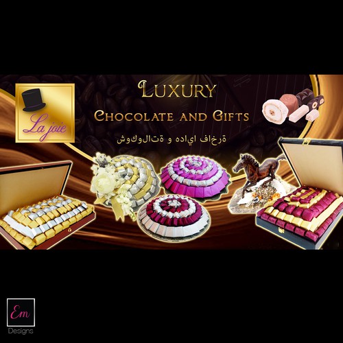 Banner design for luxury chocolate