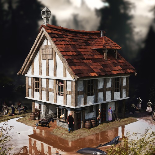 3D Lowpoly Medieval House