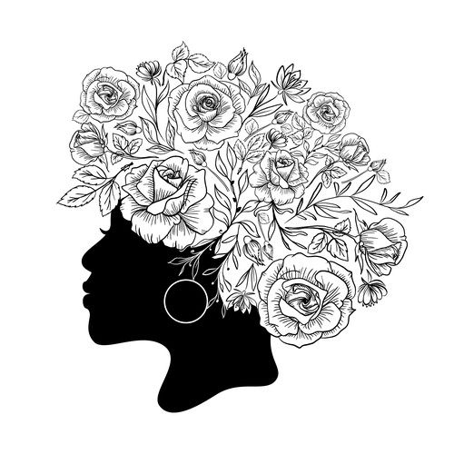 AFRO HAIR ILLUSTRATION FOR BEAUTY BRAND