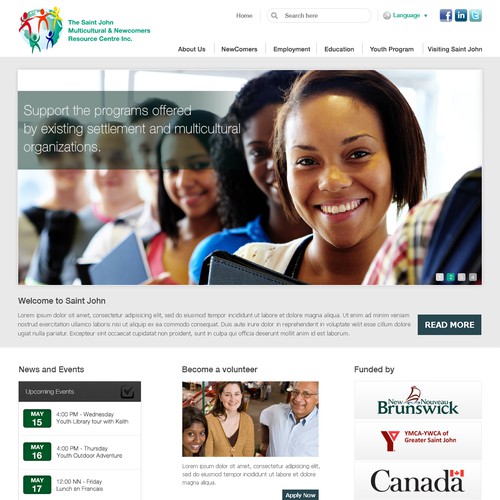 Help Saint John Multicultural and Newcomers Resource Centre Inc. with a new website design