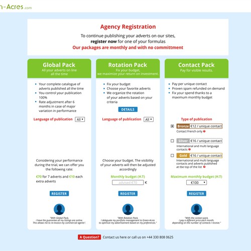 Pricing page