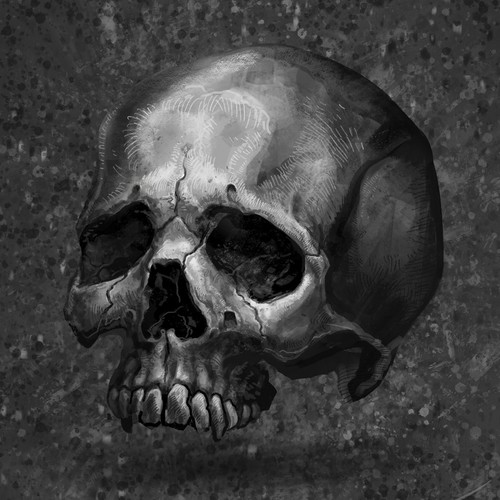 Skull black white