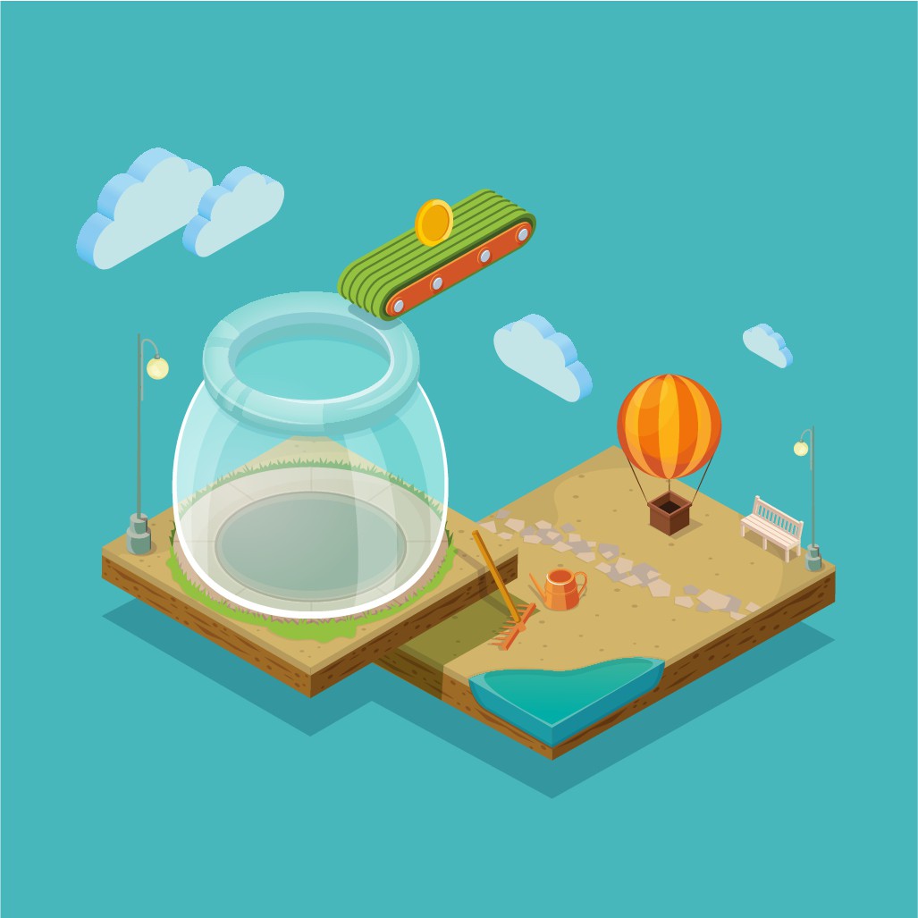 3D vector art of a money jar