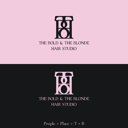 Art Deco  Design Logo Concept for The Bold & The Blonde Hair Studio