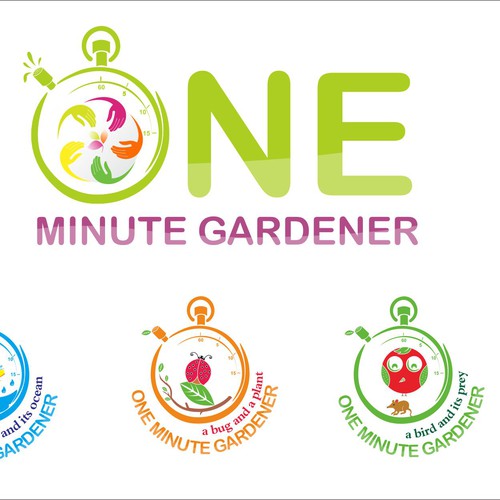 Bold logo concept for One Minute Gardener