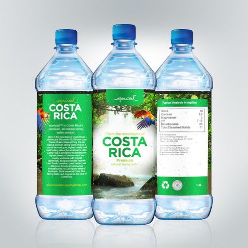 Help me develop the world's first Costa Rica branded bottled water