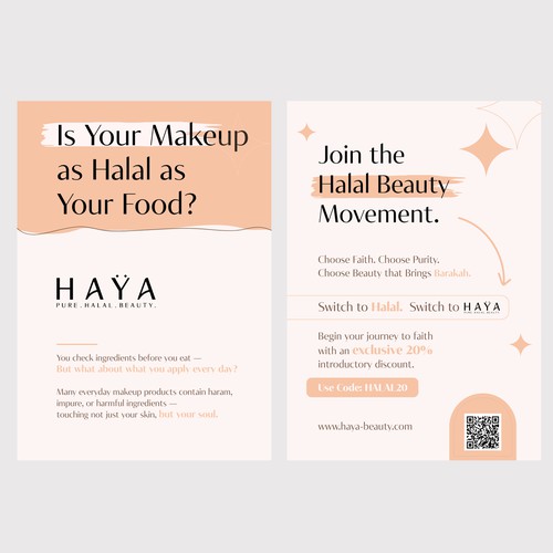 Bifold Brochure design for HAYA...(Pure.Halal.Beauty)