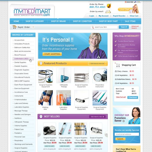 Fresh clean Medical Supplies Eccomerce Site