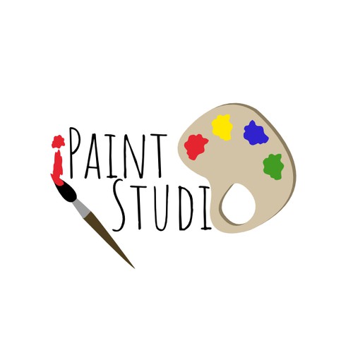 Fun, artsy logo for a paint-it-yourself studio