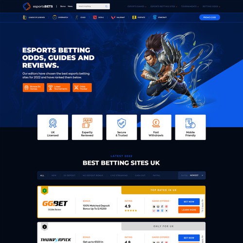 Website Design for Esports Betting