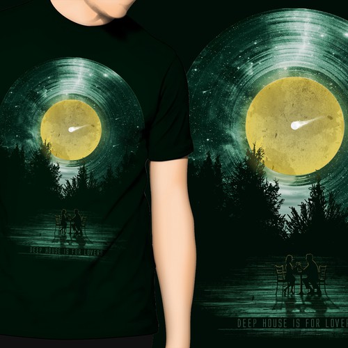 Create a "deep house is for lovers" t-shirt with related illustration, for passionate DJs! (30+ age)