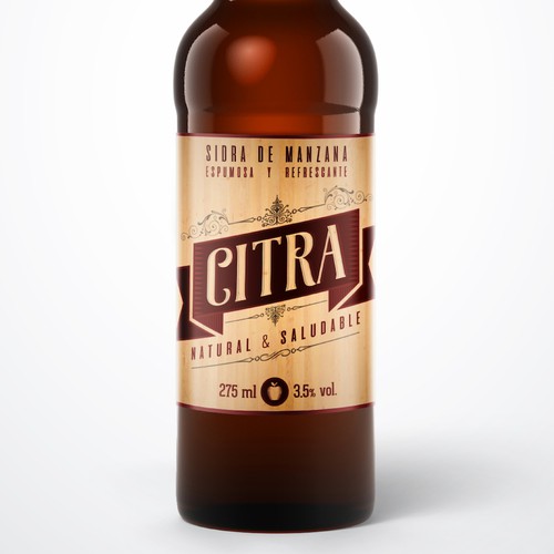 Design of Apple Cider drink label, for Spanish brand.