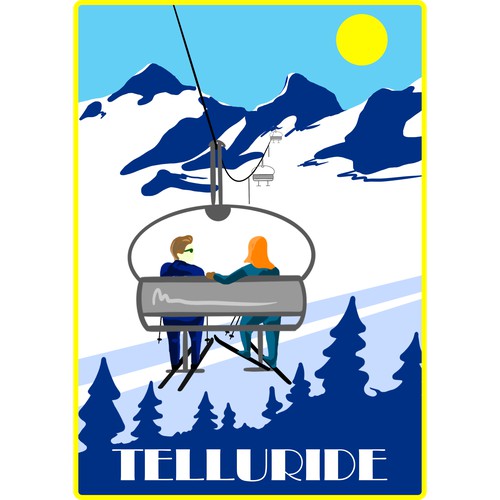 Ski Illustration for T-shirt