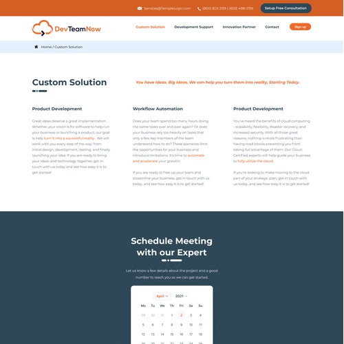 DevTeamNow Website Redesign