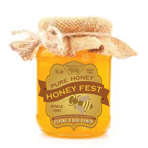 Vintage, whimsical, Honey Label for our Annual HoneyFest Event.