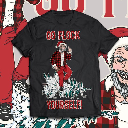 Go Flock Yourself Santa T-Shirt Design