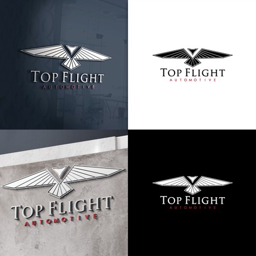 Strong and elegant logo inspired by automotive and aviation.