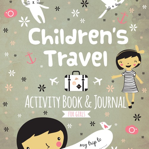 Create a fun, vibrant book cover for kids travel book