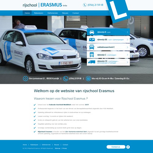 website design voor Rijschool Erasmus