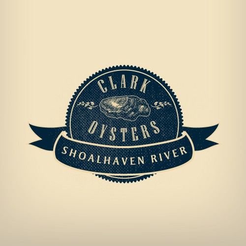Create a rustic artisan style logo for an oyster farm