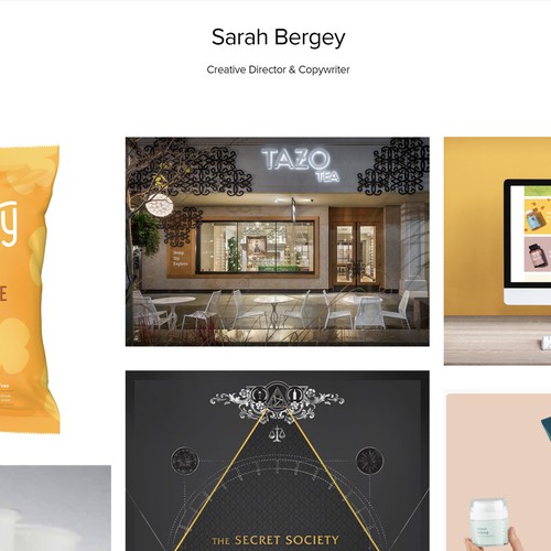 Minimalist site design for creative director and copywriter