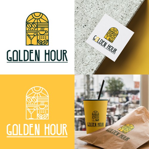 Golden Hour Café and Bar - Art Deco Logo and Brand Identity