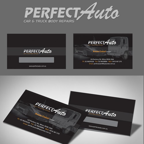 Create a business card for Perfect Auto