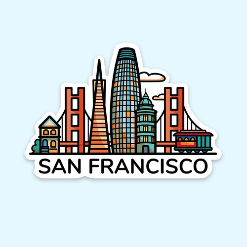 Luggage Travel Sticker (San Francisco)