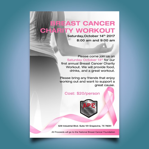 Breast Cancer Charity Workout Flyer