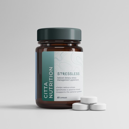 stress management supplement- bottle design