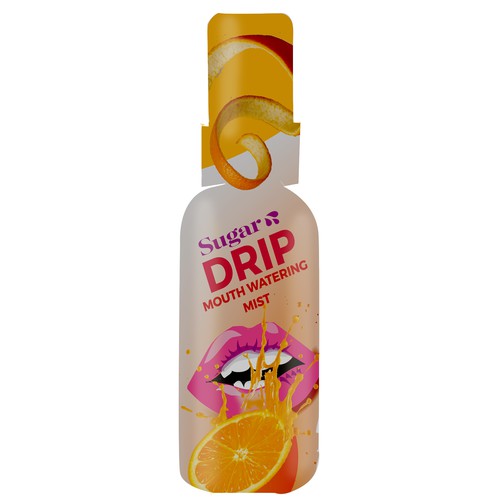 Shrink Sleeve label design for orange drip bottle