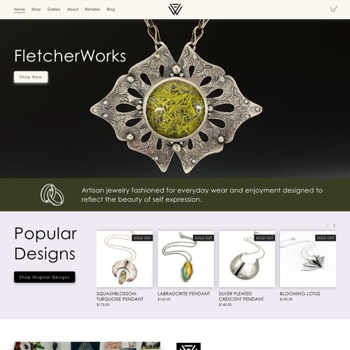 FletcherWorks Artisanal Jewelry Ecommerce