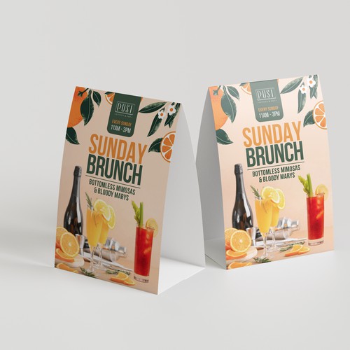 Fresh and colourful, brunch tent card