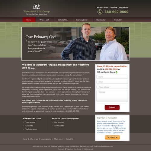 website design for Waterfront CPA Group
