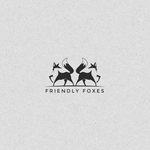 Friendly Foxes Cool Logo