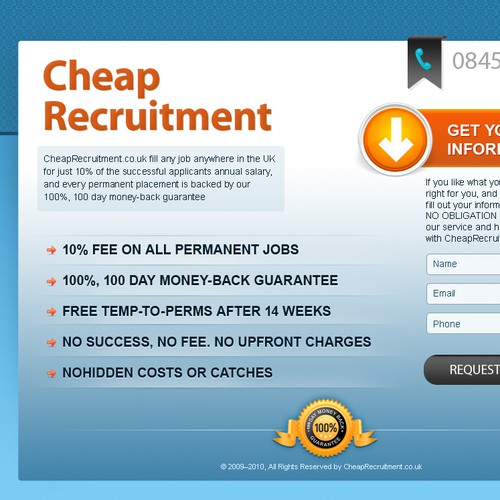 Cheap Recruitment - 1 Landing Page