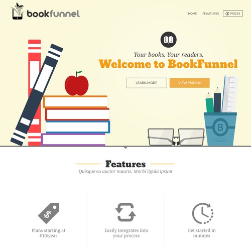 Simple web design for Ebook website